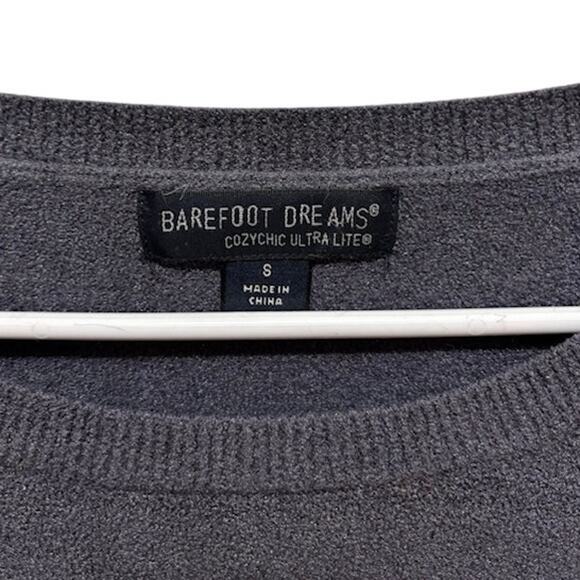 Barefoot Dreams Charcoal Gray Cozychic Ultra Light Slouchy Pullover Womens Small - Picture 3 of 6